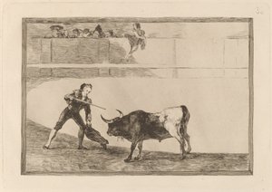 Pedro Romero Doodt de Stilstaande Stier door Francisco de Goya