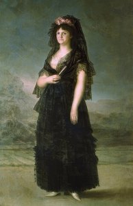 Portret van Maria Lusia met mantilla
