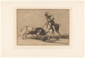 Rodrigo Díaz de Vivar verwondt een stier door Francisco de Goya