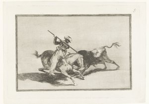 Stierenjacht te paard door Francisco de Goya