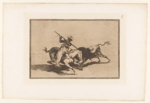 Stierenjacht te paard door Francisco de Goya