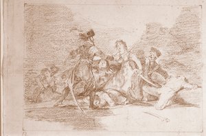 De rampen van de oorlog: Het is al te laat (voorbereidende tekening) door Francisco de Goya