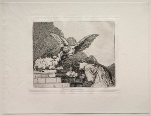 De Verschikkingen van de Oorlog: Feline Pantomime door Francisco de Goya