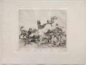 De verschrikkingen van de oorlog: Hij verdedigt zich goed door Francisco de Goya