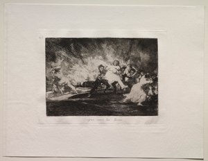 De Verschrikking van de Oorlog: Ze Ontsnappen Door de Vlammen door Francisco de Goya