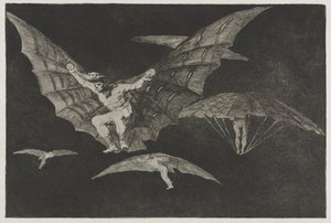 De spreuken: Een manier van vliegen door Francisco de Goya