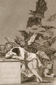 De slaap van de rede brengt monsters voort door Francisco de Goya