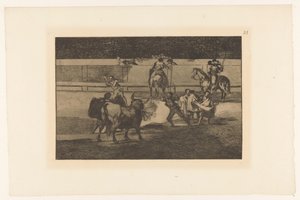 Torero met brandende banderillas door Francisco de Goya