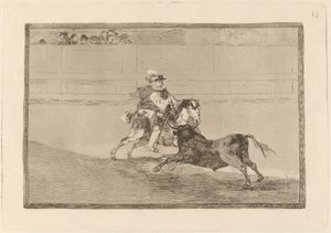 Een Spaanse Ridder in de Arena die Korte Speren Breekt zonder Hulp van Assistenten door Francisco de Goya