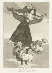 Zij hebben gevlogen (Los Caprichos) door Francisco de Goya