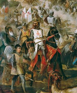 Herovering van Spanje: slag bij Las Navas de Tolosa op 16/07/1212 tussen het christelijke leger en het leger van de Moren. Detail met koning Alfons VIII door Francisco de Paula van Halen