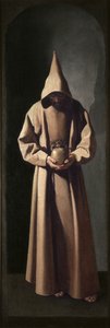 Franciscus aanschouwt een schedel, ca. 1635 (olieverf op doek) door Francisco de Zurbaran
