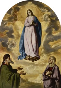 De onbevlekte ontvangenis met de heilige Joachim en de heilige Anna door Francisco de Zurbaran