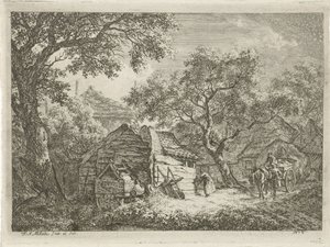 Boerderij omgeven door bomen door Franciscus Andreas Milatz