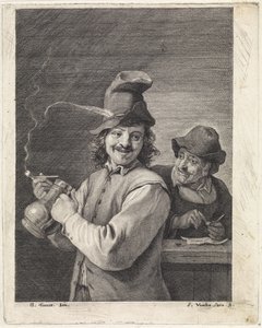 Boer met kruik en pijp