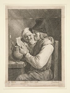 Koppel Leest een Brief door Franciscus van der Steen