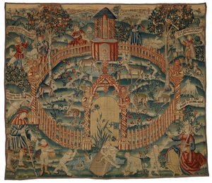 Tapijt, Park au Cerfs, Vlaams of Frans, gemaakt ca. 1500