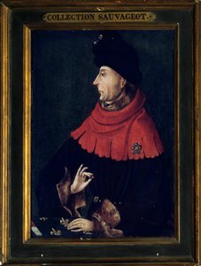 Portret van Jan zonder Vrees, Hertog van Bourgondië (1371-1419) Schilderij van de Bourgondische school. Begin 15e eeuw door Franco Burgundian