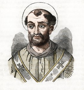 Antiquiteit: voorstelling van Paus Fabianus (Fabian of Fabiano of Fabianus) (236-250) Tekening uit 