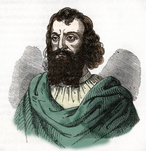 Portret van Keizer Justinianus I (482-565) Tekening uit 
