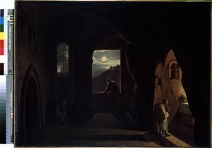 Monniken in een grot door Francois Marius Granet