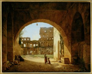 Binnenaanzicht van het Colosseum in Rome ...