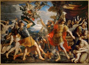 Aeneas en zijn metgezellen vechten tegen de Harpijen ... door Francois (1590 1650) (after) Perrier