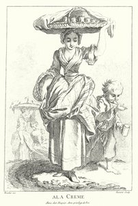 Roomverkoper (gravure) door Francois (after) Boucher