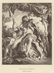 Hercules en Omphale door Francois (after) Boucher