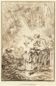 De Duitse Dans door Francois (after) Boucher