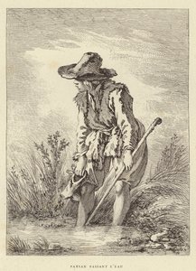 Boer die het water oversteekt door Francois (after) Boucher