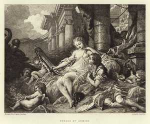 Renaud en Armide door Francois (after) Boucher