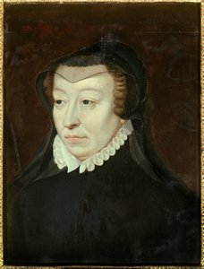 Portret van Catherine de Medicis (1519-1589), koningin van Frankrijk door Francois (after) Clouet