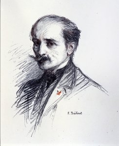 Portret van Edmond Rostand. (1868-1918) Tekening door Thévenot François (1856-1943) door Francois (after) Thevenot
