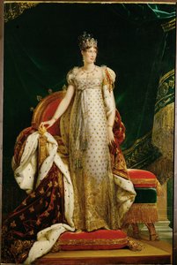 Keizerin Marie-Louise, in een staatsiegewaad geborduurd met keizerlijke bijen ... (olieverf op doek)