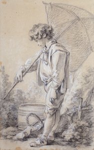 Een jongen met een net door François Boucher