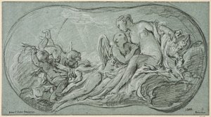 Amor en Psyche door François Boucher