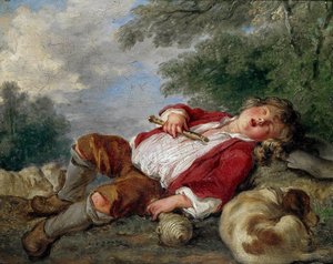 Berger endormi (De slapende herder), c. 1750