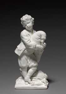 Figuur van de doedelzakspeler, vervaardigd door Vincennes Factory, gemodelleerd door Pierre Blondeau, 1748-1752 door François Boucher