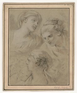 Hoofdstudies die op exemplarische wijze verschillende emoties weergeven door François Boucher
