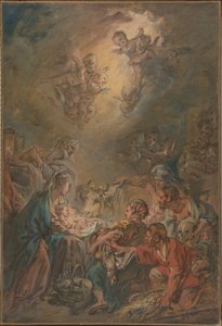 De aanbidding van de herders door François Boucher
