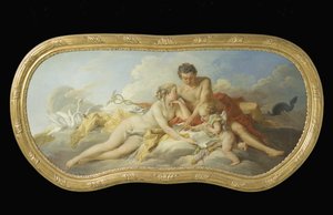 Venus en Mercurius geven Cupido instructies door François Boucher