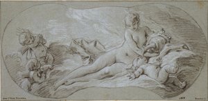 Venus bedwelmt Amor met nectar door François Boucher