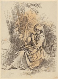 wasserijmedewerkster door François Boucher