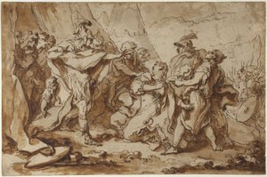 Vrouwen en soldaten door François Boucher