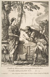 Rebecca en Eliezer door Francois Chauveau