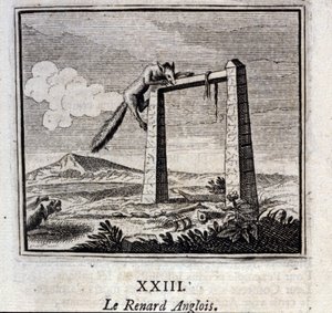 De Engelse vos. Fabels door Jean de La Fontaine (1621-95). Illustratie door François Chauveau (1613-1676). Editie van 1728.