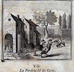 De Patrijs en de Hanen door Francois Chauveau