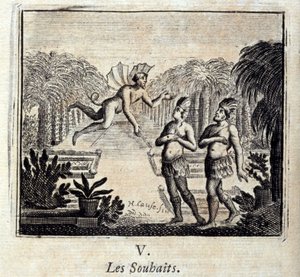 Wensen. Fabels door Jean de La Fontaine (1621-95). Illustratie door François Chauveau (1613-1676). Editie van 1728. door Francois Chauveau