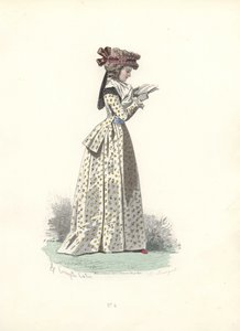 Vrouw die een boek leest, tijdperk van Marie Antoinette